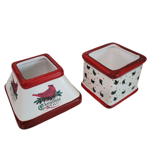 Charles Wysocki Christmas candle lamp cardinal bird mistletoe red and white - Picture 4 of 7